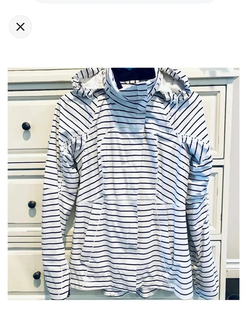 lululemon athletica White Jacket with Navy Stripes 6